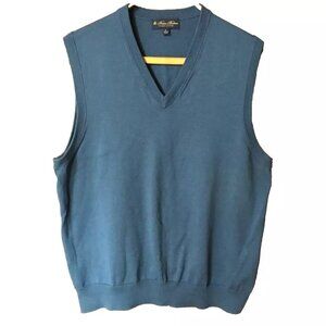 Brooks Brothers Men's Blue Supima Cotton Sweater Vest-Large